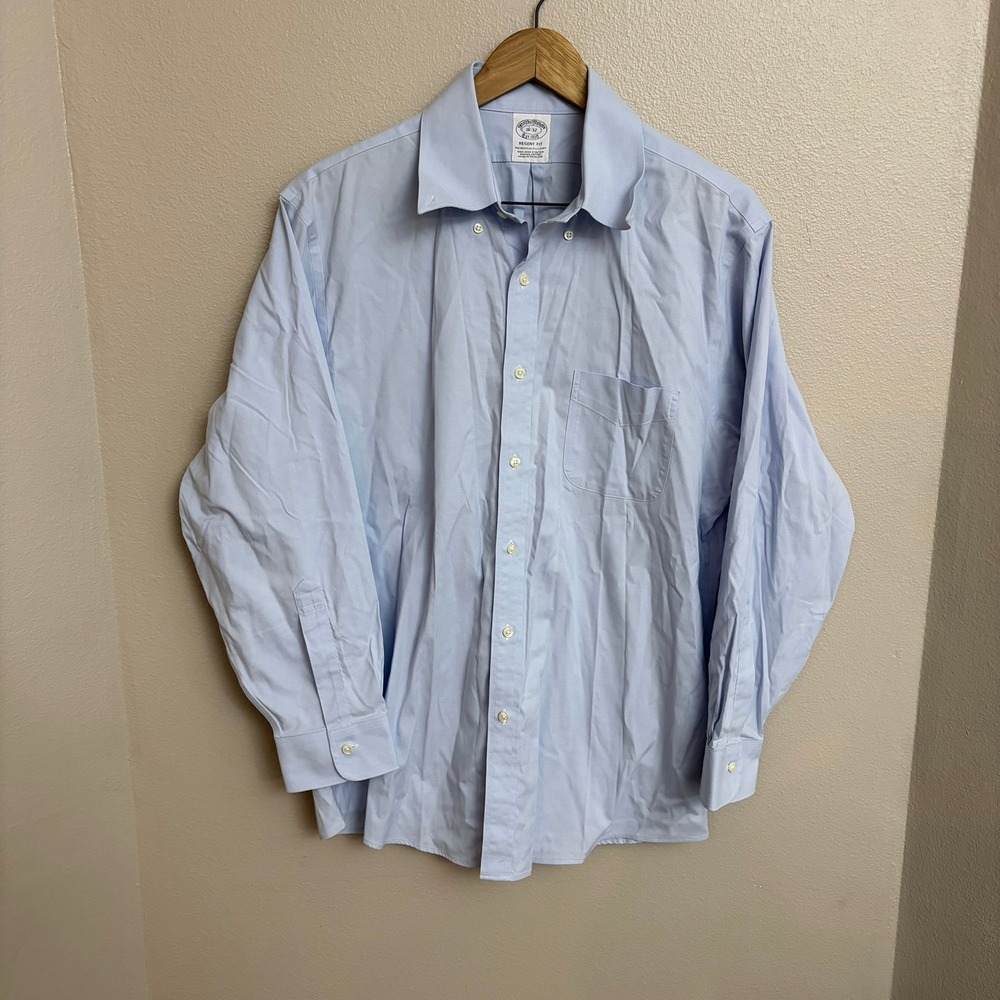 Brooks Brothers Regent Oxford Shirt 16-32 Light Blue Supima Cotton Made‎ USA